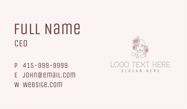 Sunflower Feminine Beauty Business Card Design Image Preview