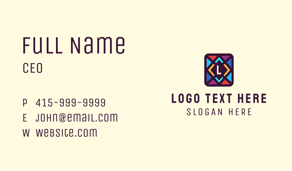 Colorful Mosaic Letter Business Card Design Image Preview