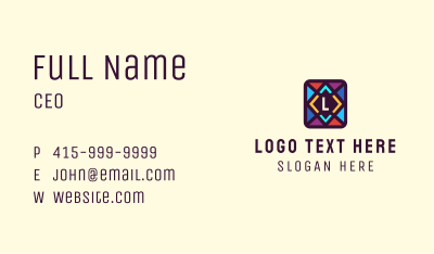 Colorful Mosaic Letter Business Card Image Preview