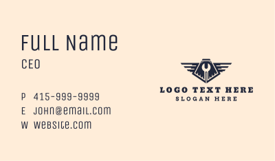 Industrial Wrench Wings Business Card Image Preview