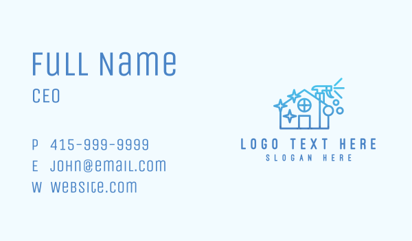 House Cleaning Sprayer Business Card Design Image Preview
