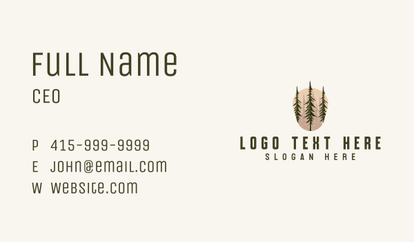 Pine Tree Forest Nature Business Card Design Image Preview