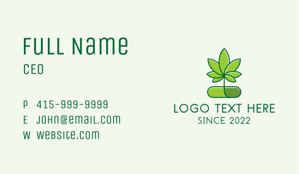 Marijuana Medical Pill  Business Card Design Image Preview