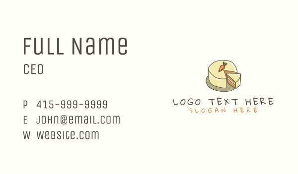 Carrot Cake Dessert Business Card Design Image Preview