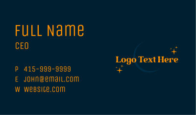 Moon Sparkle Wordmark Business Card Image Preview