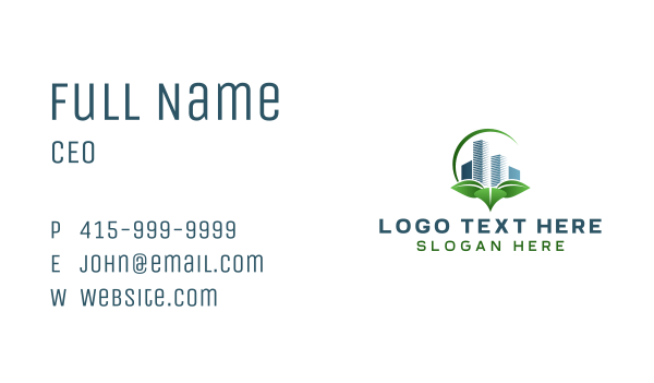 Eco Real Estate Building Business Card Design Image Preview