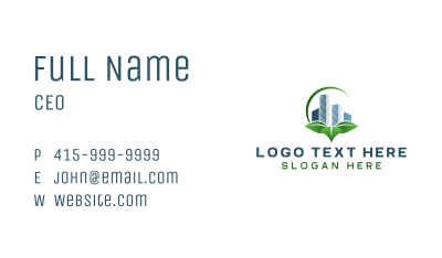 Eco Real Estate Building Business Card Image Preview
