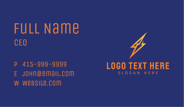Lightning Bolt Arrow Business Card Design Image Preview