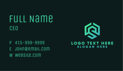 Green Letter S Labyrinth  Business Card Image Preview