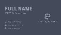 Startup Business Letter E Business Card Design