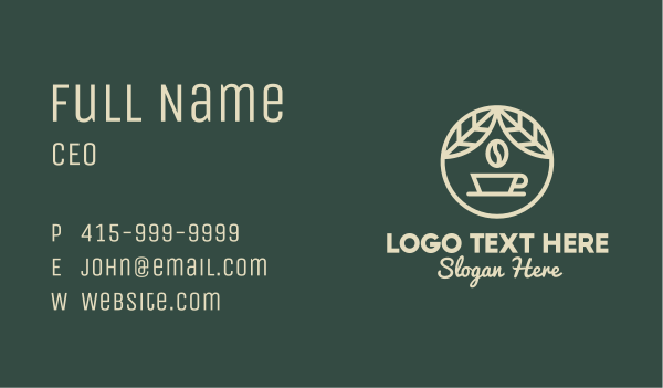 Organic Coffee Badge Business Card Design Image Preview