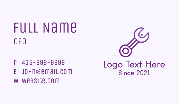 Gradient Wrench Coupon Business Card Design Image Preview