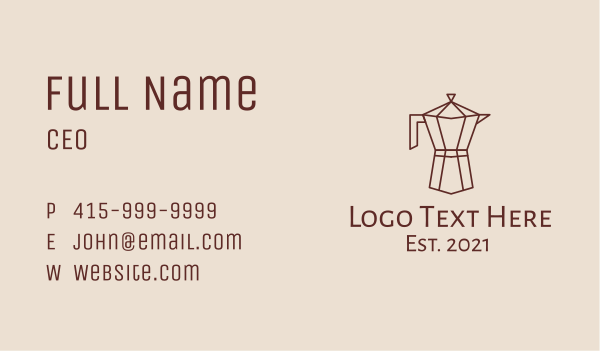 Minimalist Coffee Carafe Business Card Design Image Preview