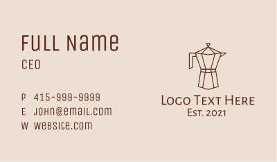 Minimalist Coffee Carafe Business Card Image Preview