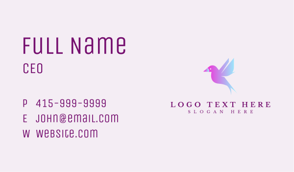 Flying Bird Silhouette Business Card Design Image Preview