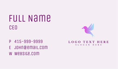 Flying Bird Silhouette Business Card Image Preview