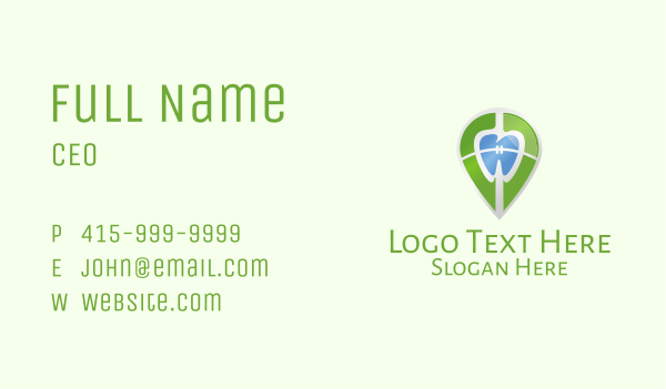 Dental Braces Location Pin Business Card Design Image Preview