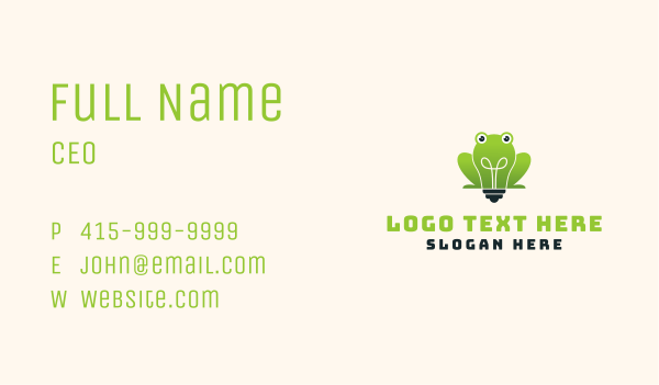 Frog Lightbulb Daycare Business Card Design Image Preview