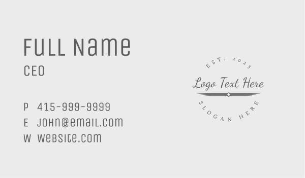 Round Underlined Wordmark Business Card Design Image Preview