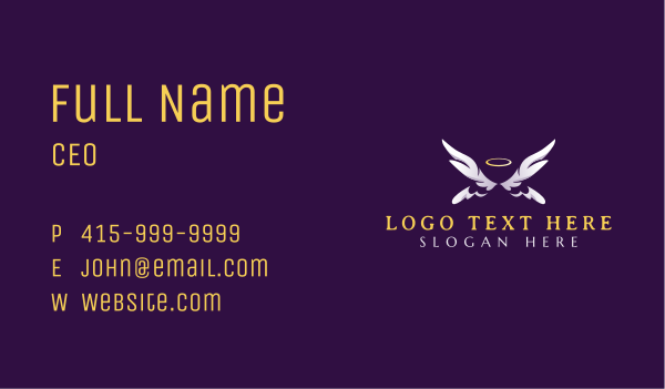 Halo Angel Wings Business Card Design Image Preview