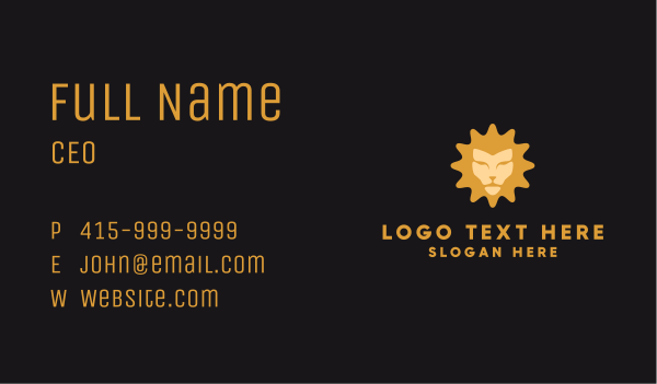 Gold Lion Face  Business Card Design Image Preview