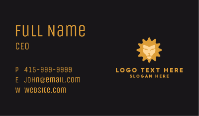 Gold Lion Face  Business Card Image Preview