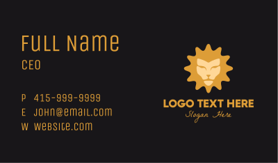 Gold Lion Face  Business Card