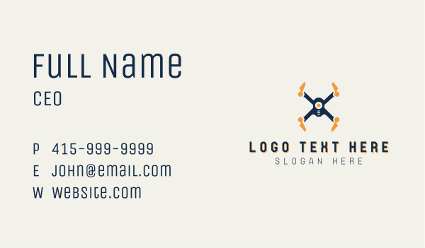 Aerial Drone Quadrotor Business Card Design Image Preview