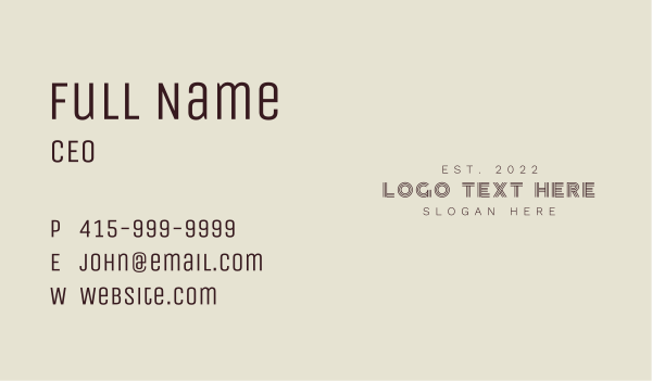 Brown Enterprise Wordmark Business Card Design Image Preview