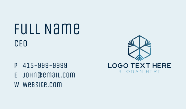 Minimalist Snowflake Cube Business Card Design Image Preview
