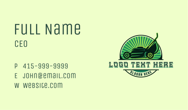 Field Lawn Mower Maintenance Business Card Design Image Preview