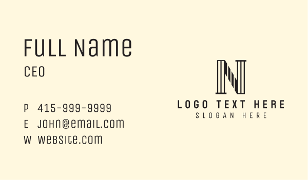 Lines Letter N  Business Card Design Image Preview