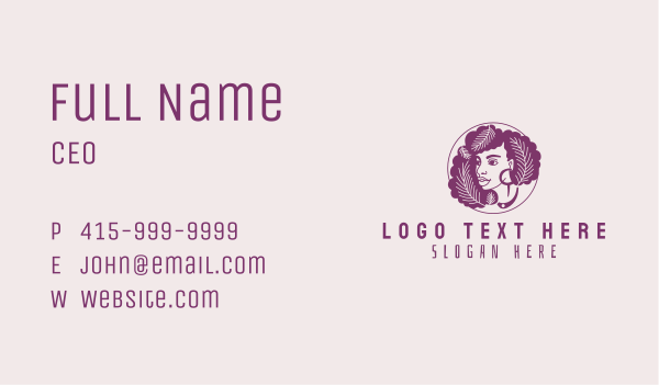 Tropical Afro Woman Business Card Design Image Preview