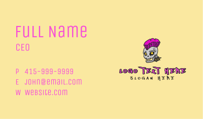 Cool Punk Rock Skull Business Card Image Preview