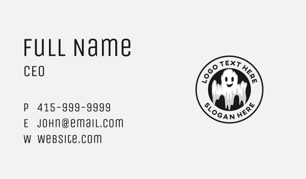 Scary Halloween Ghost  Business Card Design Image Preview