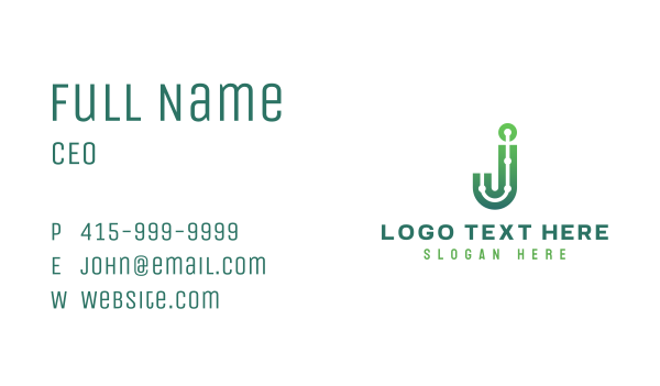 Tech Monogram Letter J Business Card Design Image Preview