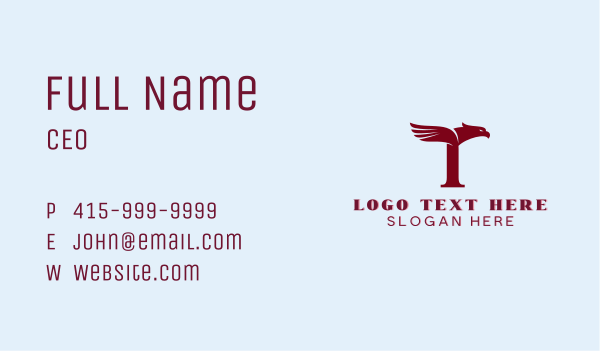 Bird Animal Letter T Business Card Design Image Preview