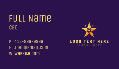 Pixel Gaming Star Business Card Image Preview