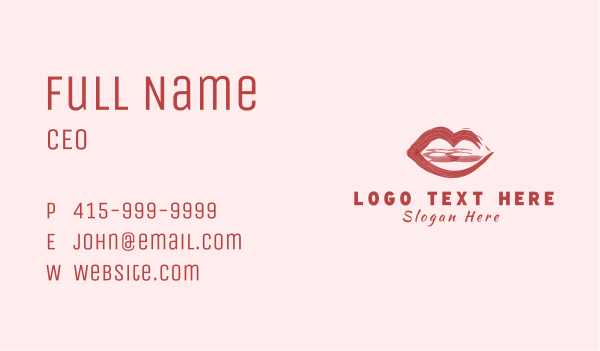 Beauty Lipstick Cosmetic Business Card Design Image Preview