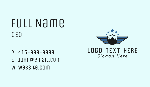 Stars Mountain Wings  Business Card Design Image Preview