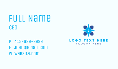 Blue Arrow Lettermark Business Card Image Preview