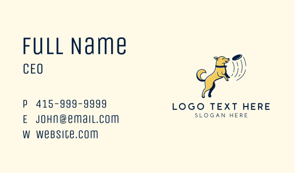 Playing Dog Frisbee Business Card Design Image Preview
