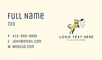 Playing Dog Frisbee Business Card Image Preview