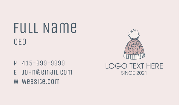 Knit Winter Hat Business Card Design Image Preview