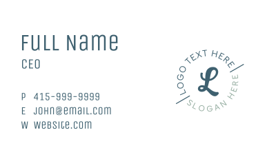 Simple Cursive Round Letter Business Card Image Preview