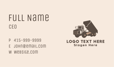 Construction Dump Truck Business Card Image Preview