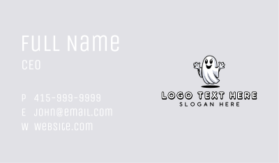 Smiling Scary Ghost Business Card Image Preview