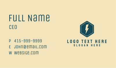 Hexagon Electric Energy Business Card Image Preview