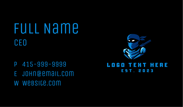 Assasin Ninja Warrior Business Card Design Image Preview