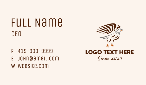 Minimalist Wild Eagle Business Card Design Image Preview